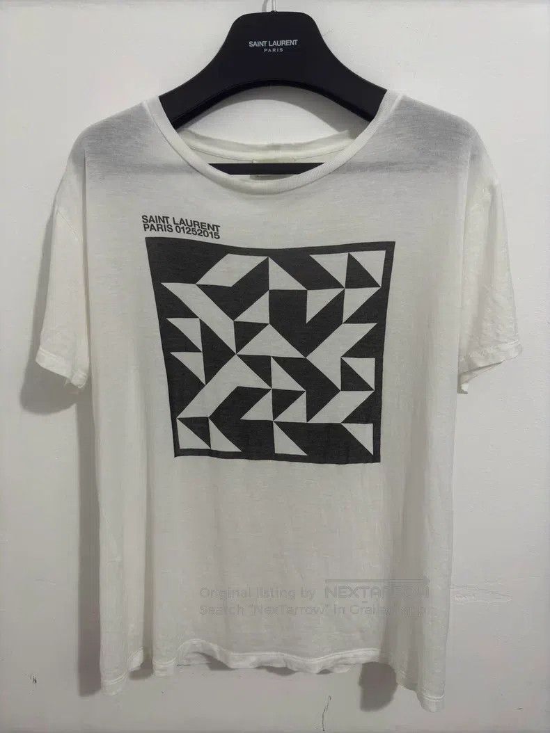 Saint Laurent Paris Saint Laurent Paris Cotton Black and White Geometric Squar Size US S / EU 44-46 / 1 - 1 Thumbnail