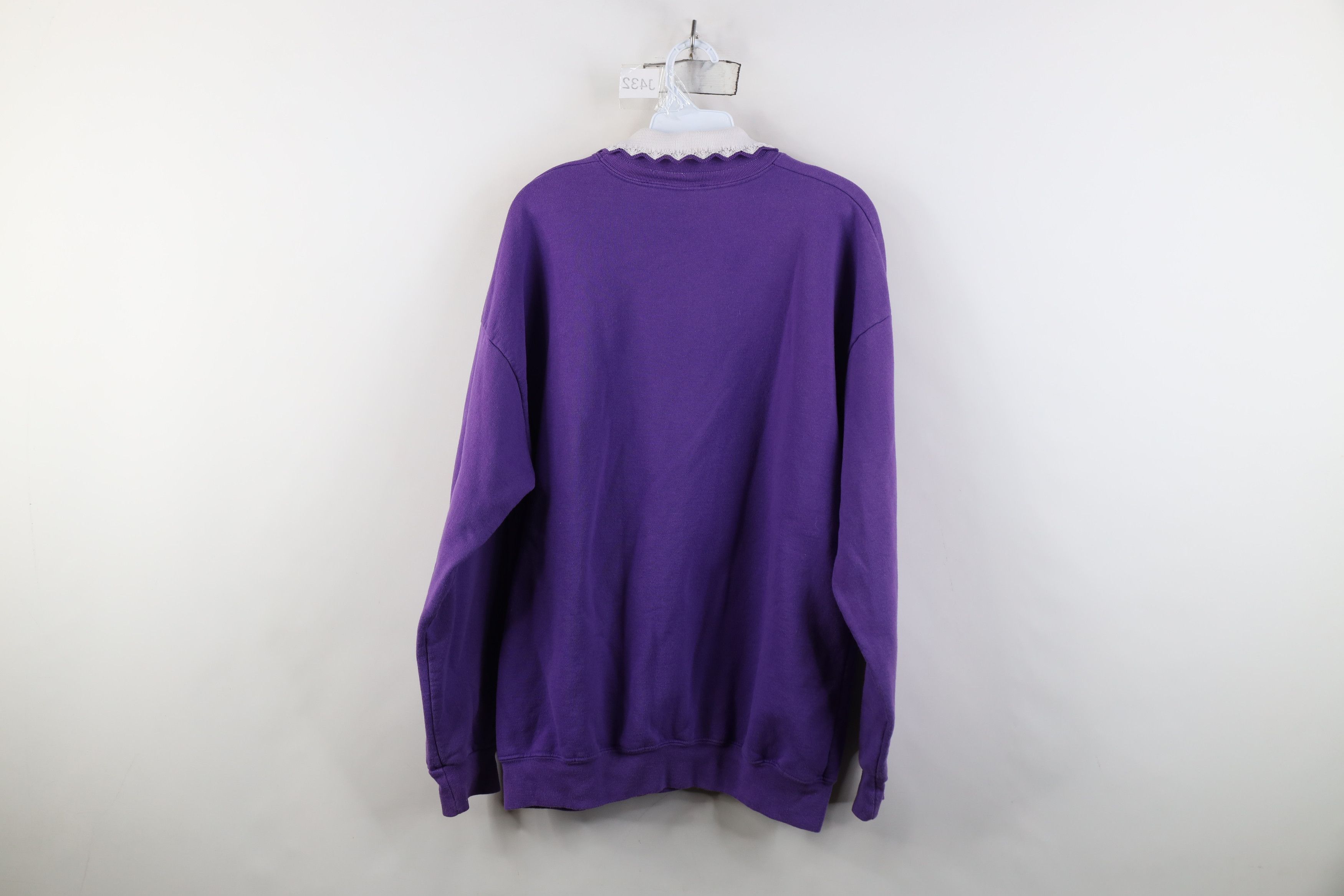 Vintage Vintage 90s Streetwear Butterfly Collared Sweatshirt USA Size XL / US 12-14 / IT 48-50 - 12 Thumbnail
