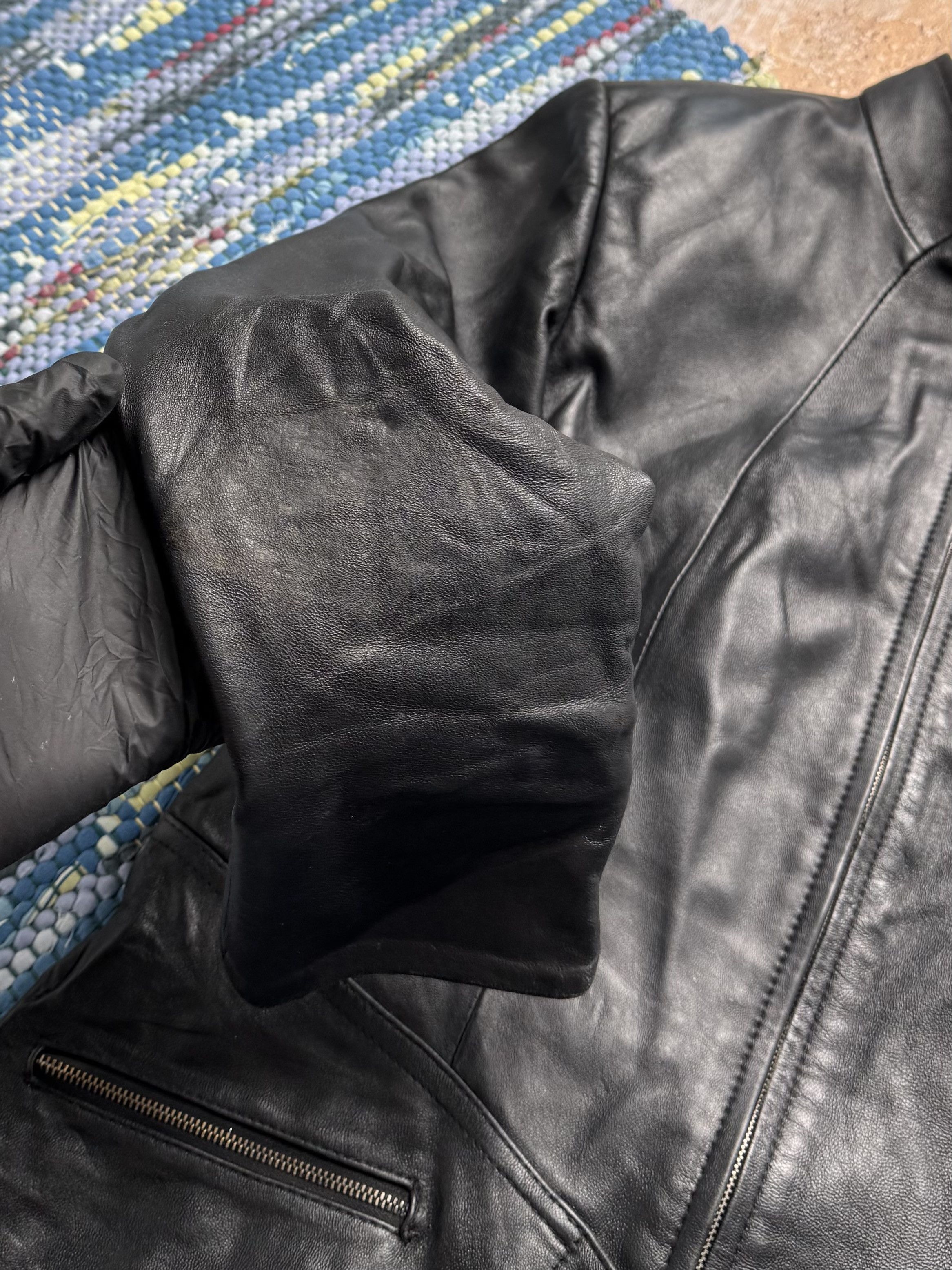 Vintage Vintage Cropped Leather Jacket A8(V8)D15 Size L / US 10 / IT 46 - 4 Thumbnail