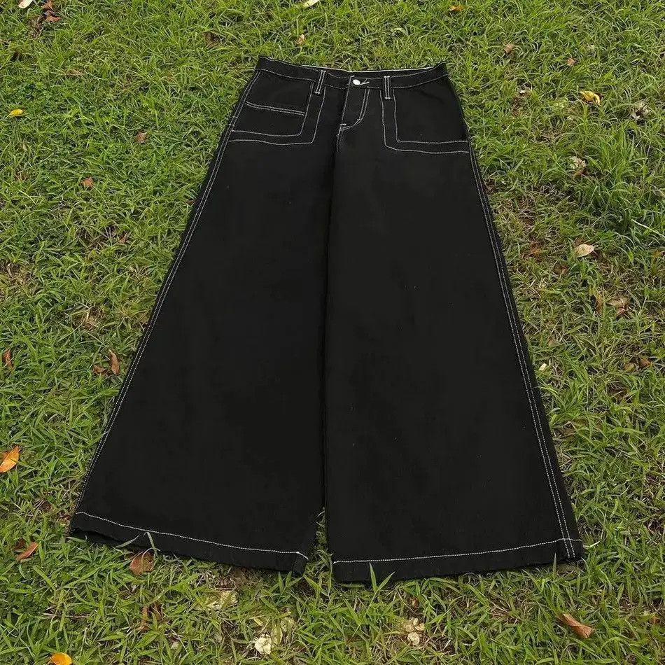 Japanese Brand Harajuku Embroidery Baggy Jeans Size US 34 / EU 50 - 3 Thumbnail