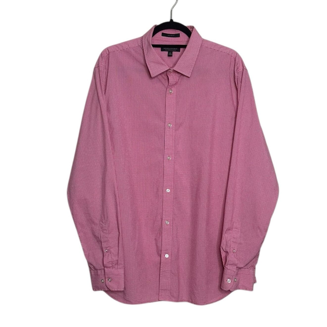 Banana Republic Banana Republic red gingham slim flex casual shirt size XL Size US XL / EU 56 / 4 - 1 Thumbnail