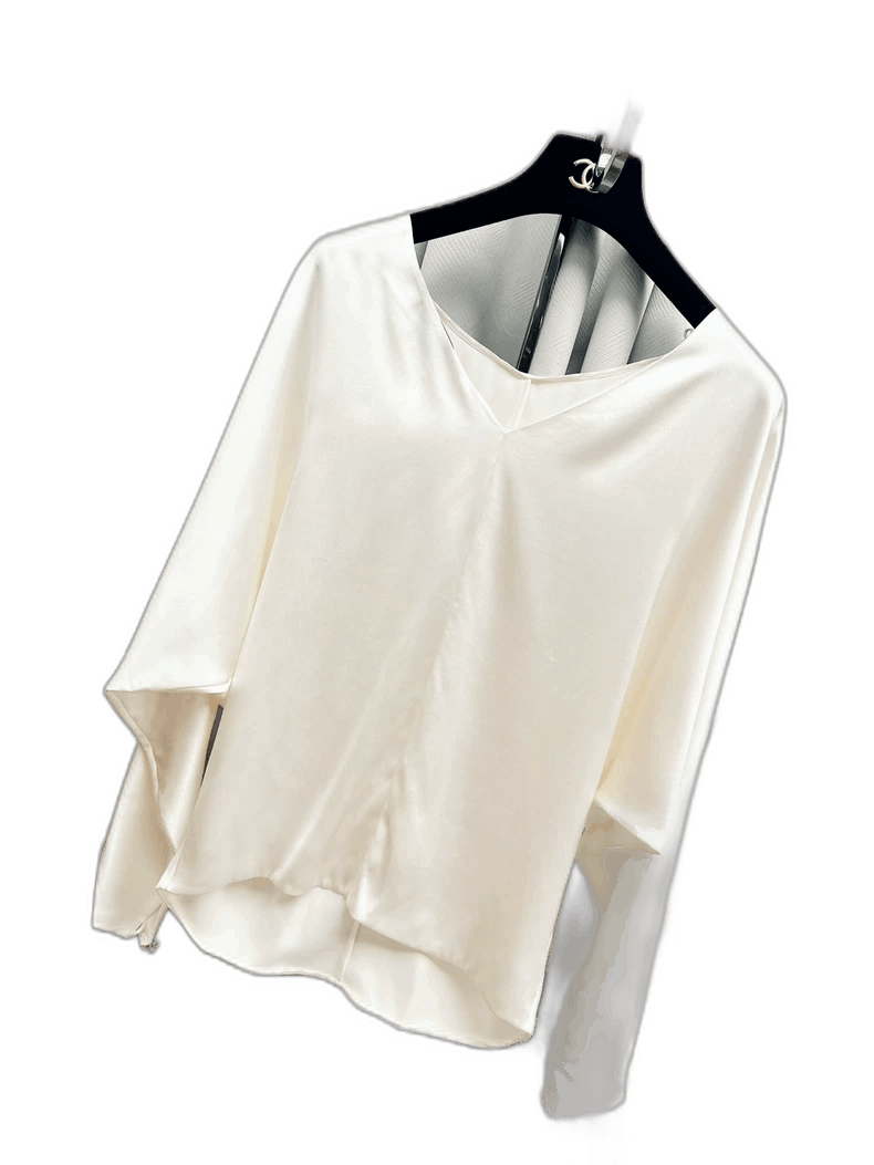 Chanel Chanel Silk Long Sleeve V-Neck Top Size S / US 4 / IT 40 - 1 Thumbnail