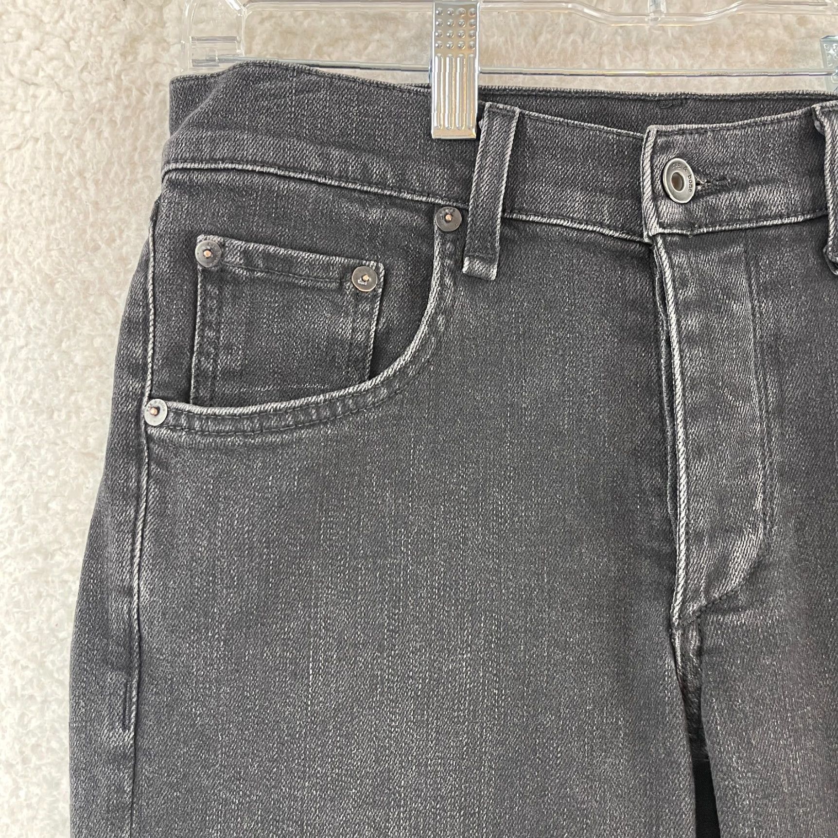 Rag & Bone rag & bone Fit 2 Slim Jeans Womens Mid-Rise 29 Black Denim Jeans - Rag & Bone Slim Leg 2 Size 29" - 4 Thumbnail