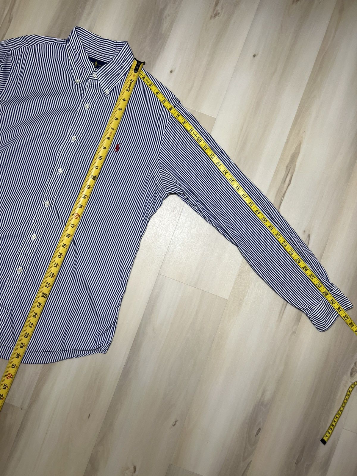 Polo Ralph Lauren Polo Ralph Lauren Men's Sz M Blue Striped Oxford Red Pony Size US M / EU 48-50 / 2 - 4 Thumbnail