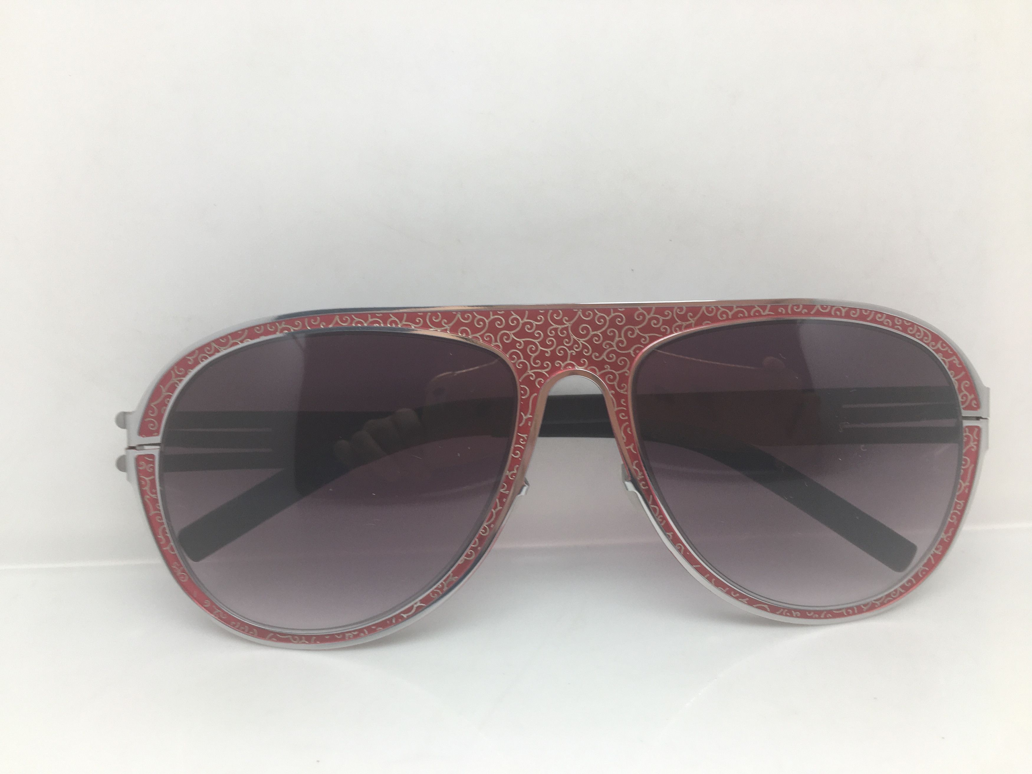 Other Silver Red Alloy Aviator Sunglasses Frame Pilot Size ONE SIZE - 5 Thumbnail