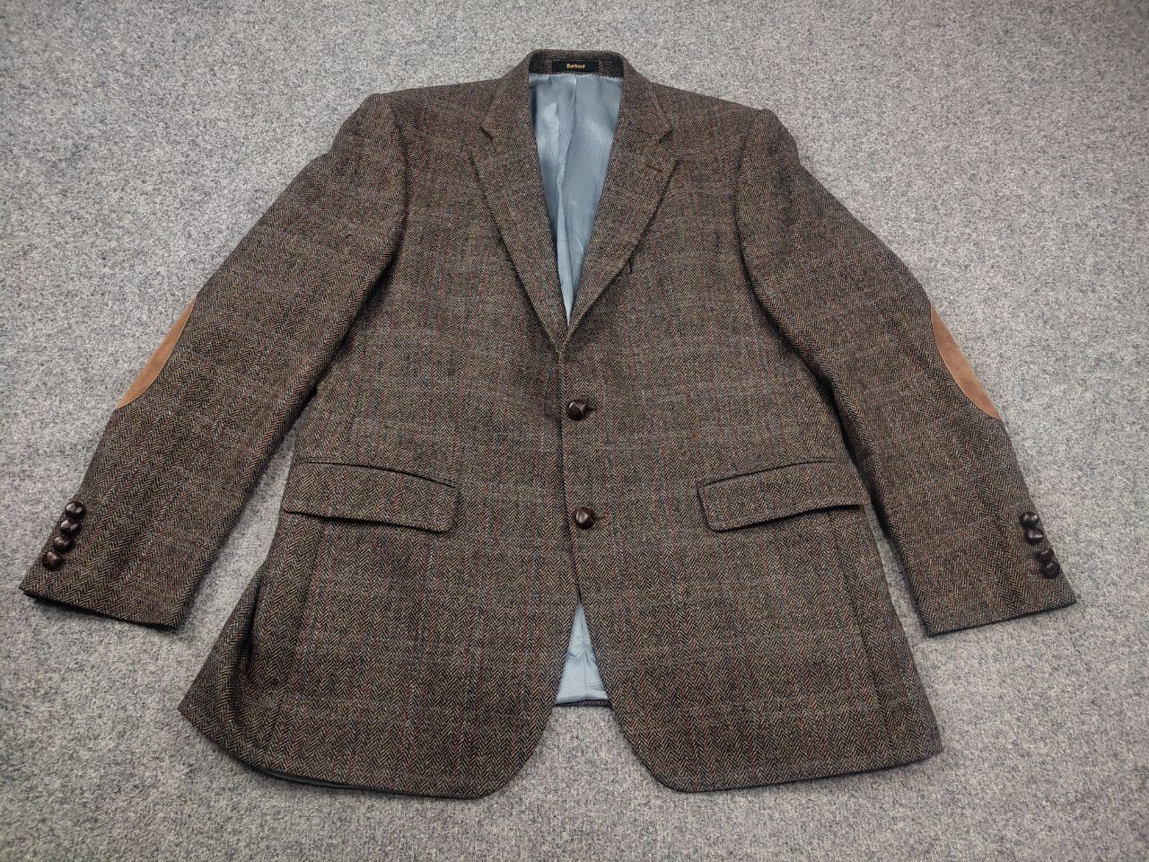 Barbour Vintage Barbour herren Wool Tweed herringbone Blazer Jacket Size US L / EU 52-54 / 3 - 3 Thumbnail