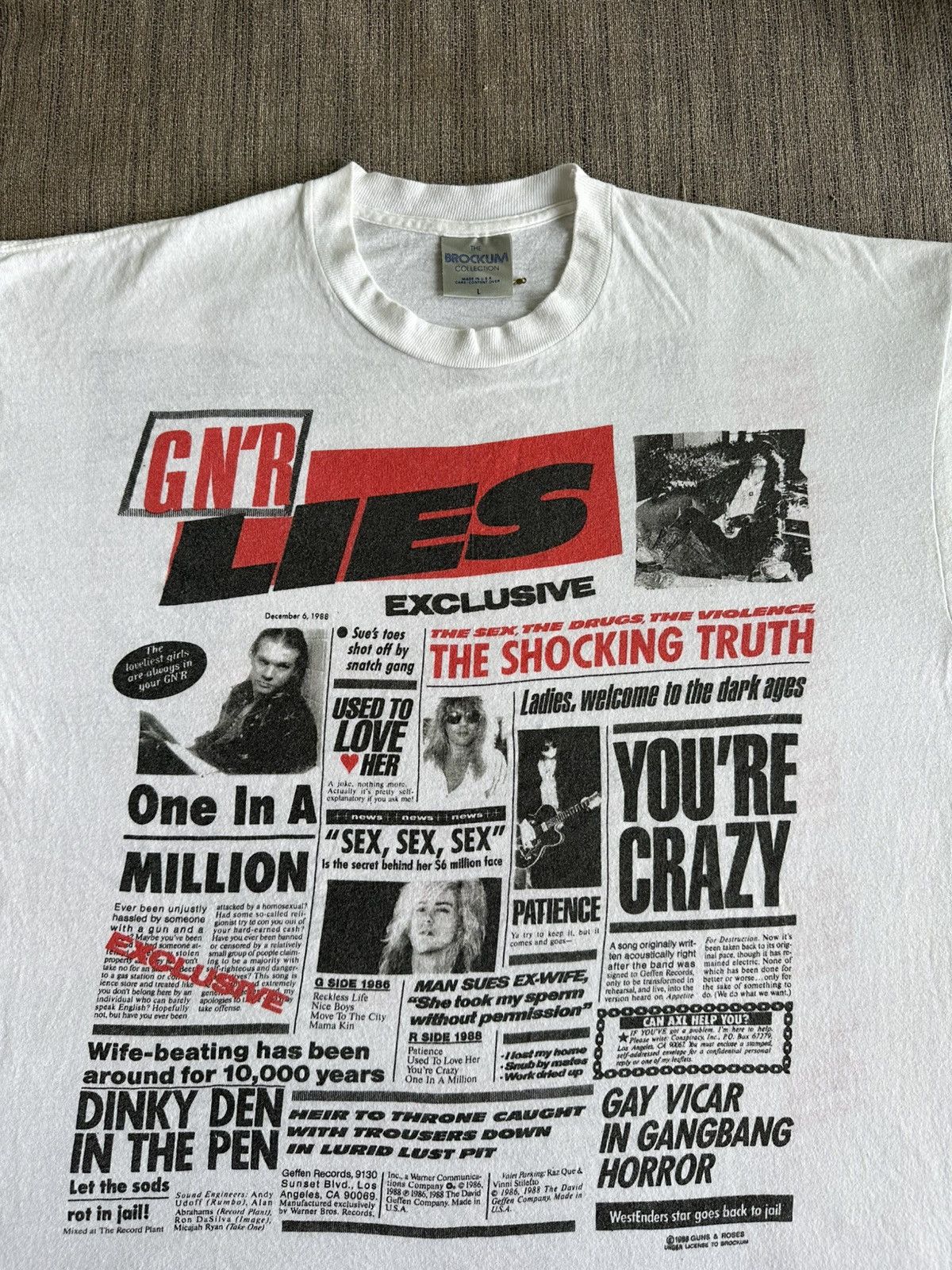 Band Tees Vintage 80’s Guns N’ Roses Lies RARE band rock Tees USA Size US L / EU 52-54 / 3 - 1 Thumbnail