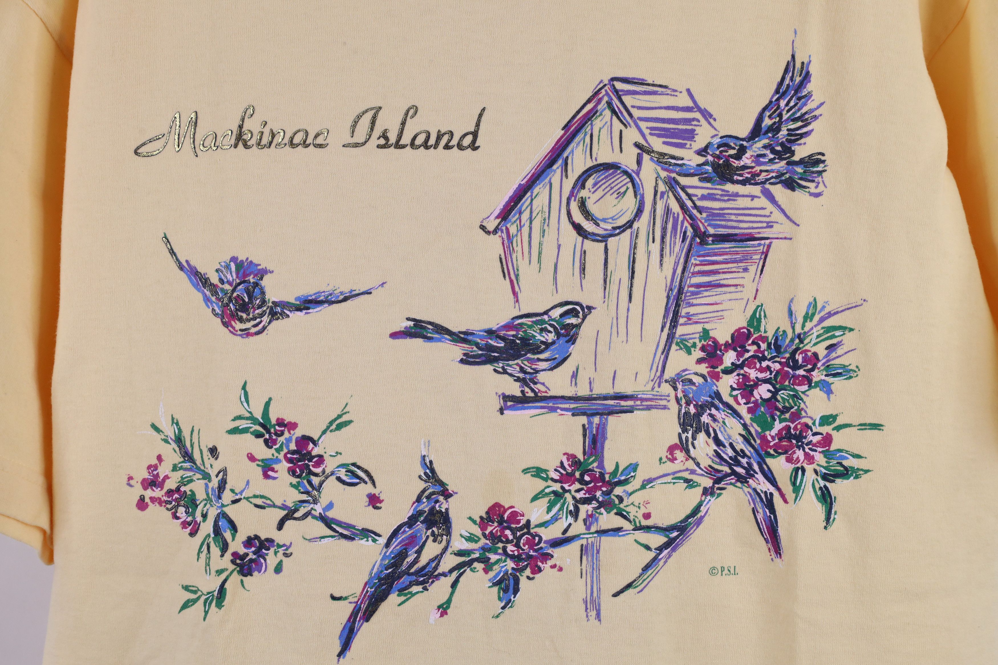 Vintage Vintage 90s Streetwear Island Nature Bird Flower T-Shirt Size L / US 10 / IT 46 - 4 Thumbnail