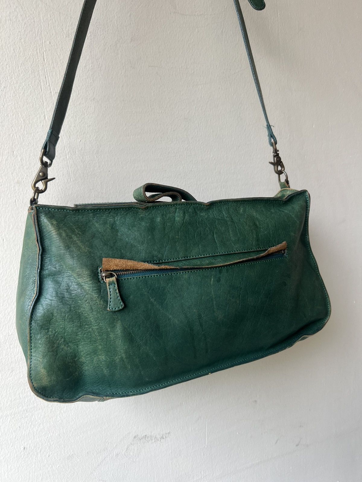 Leather Vintage B. Stuff Japan Faded Patina All Leather 2 Way Bag Size ONE SIZE - 25 Thumbnail