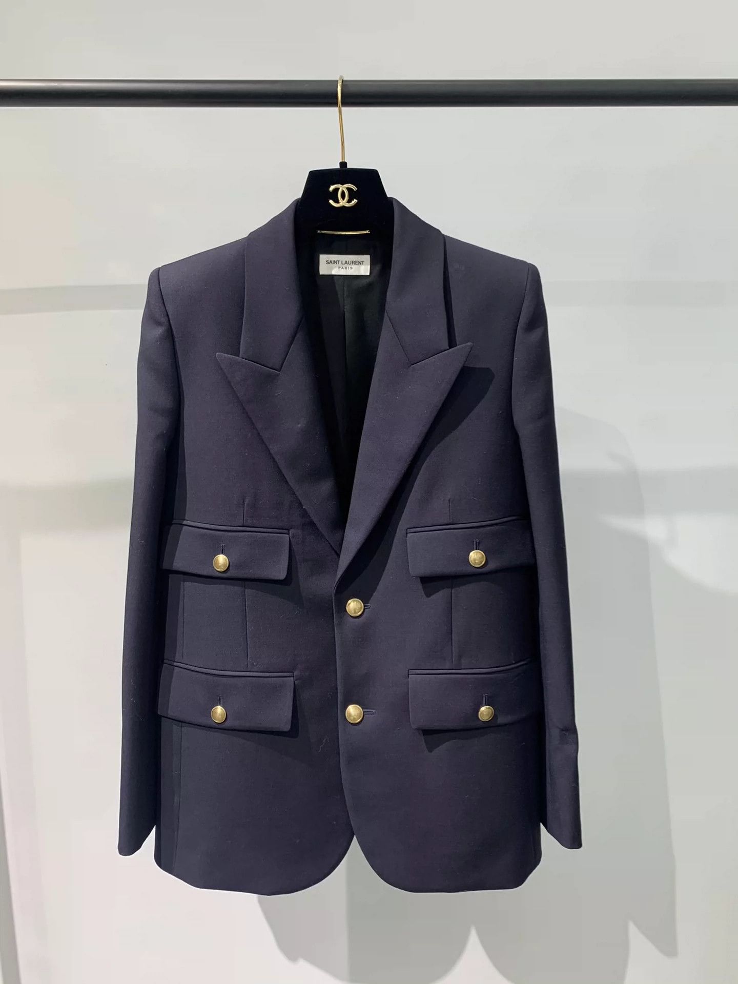 Saint Laurent Paris Saint Laurent Paris Navy blue early spring suit jacket Size US XS / EU 42 / 0 - 1 Thumbnail