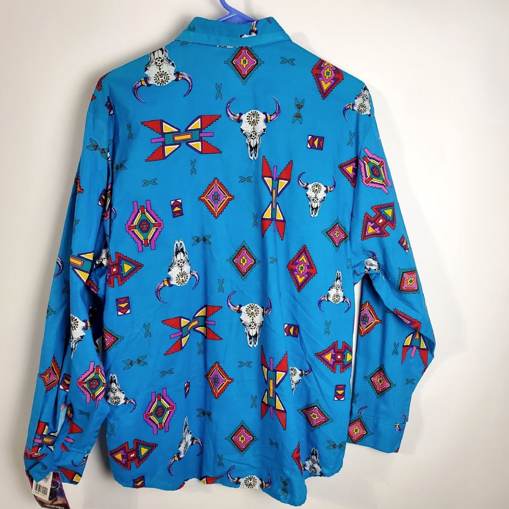 Wrangler VINTAGE Wrangler Shirt Womens XL Blue Turquiose Southwestern Aztec Rodeo Western Size XL / US 12-14 / IT 48-50 - 8 Thumbnail