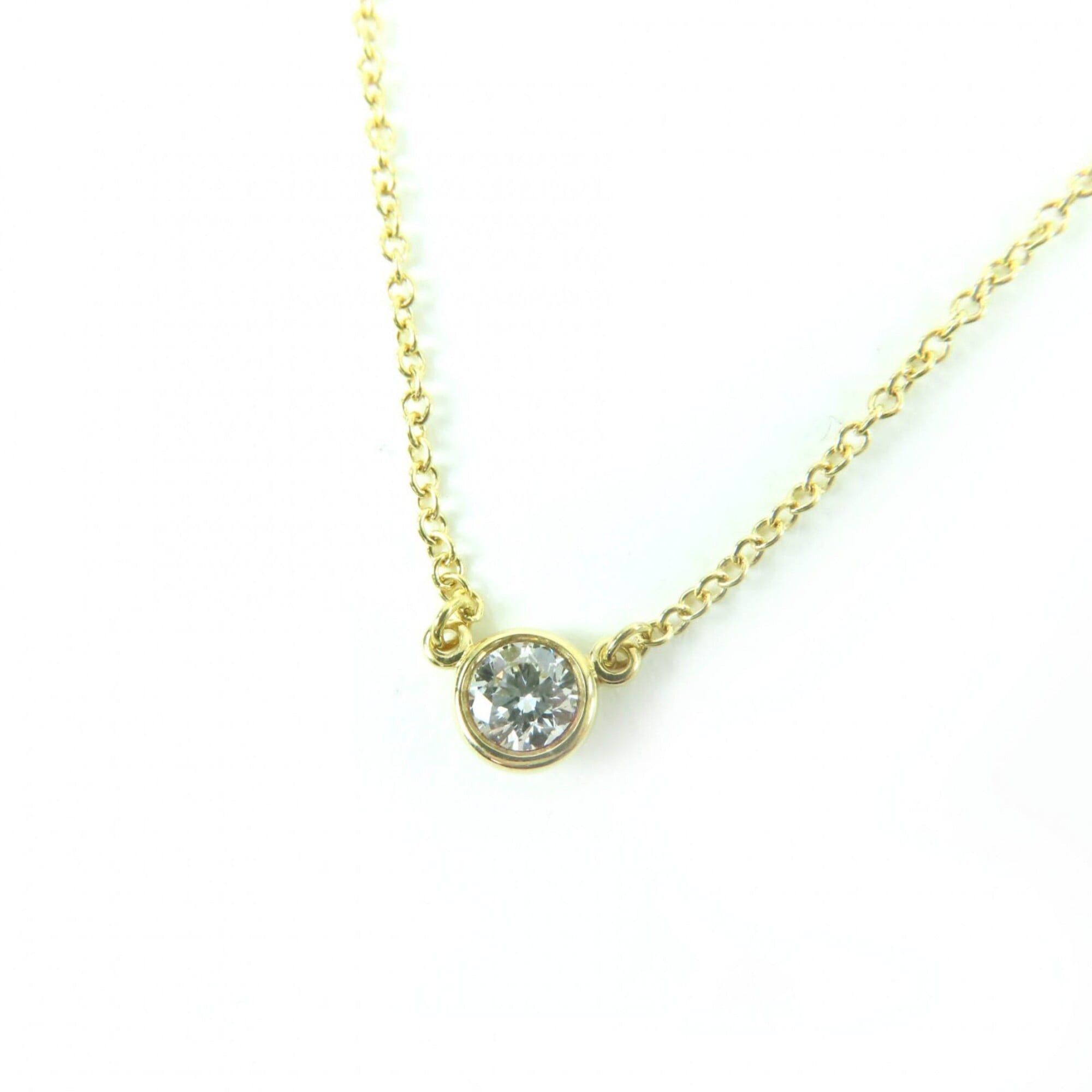Tiffany & Co. TIFFANY&Co. Tiffany & Co. Elsa Peretti Diamond by the Yard Single Pendant 750 0.12ct K18 (YG) Diameter approx. 4.42mm 40cm Necklace Gold Weight 1.78g Women's Size ONE SIZE - 1 Thumbnail