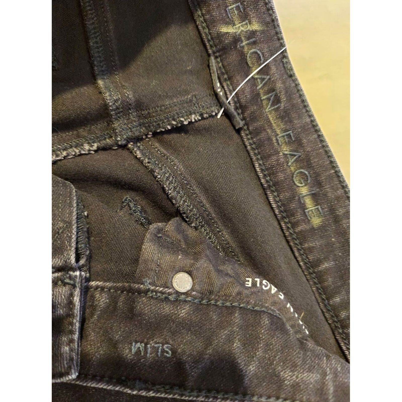American Eagle Outfitters VINTAGE American Eagle Outfitters Jeans 32x34 Black Denim Pants Slim Straight Stretch Mens Jeans 32 34 Black Size US 32 / EU 48 - 5 Thumbnail