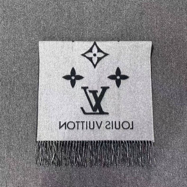 Louis Vuitton Louis Vuitton Black and white cashmere scarf Size ONE SIZE - 3 Thumbnail