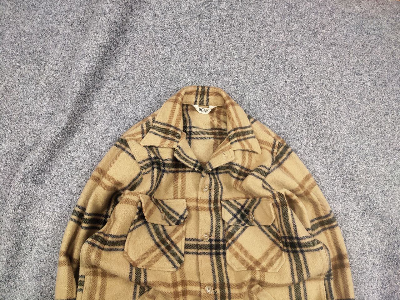 Vintage 60's Woolrich USA Plaid Wool Coat Pocket Jacket