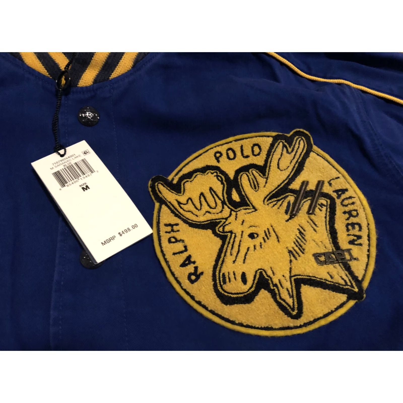 Polo Ralph Lauren VINTAGE Polo Ralph Lauren Pine Lake Moose P Wing Letterman Jacket Mens Medium NWT Size US M / EU 48-50 / 2 - 5 Thumbnail