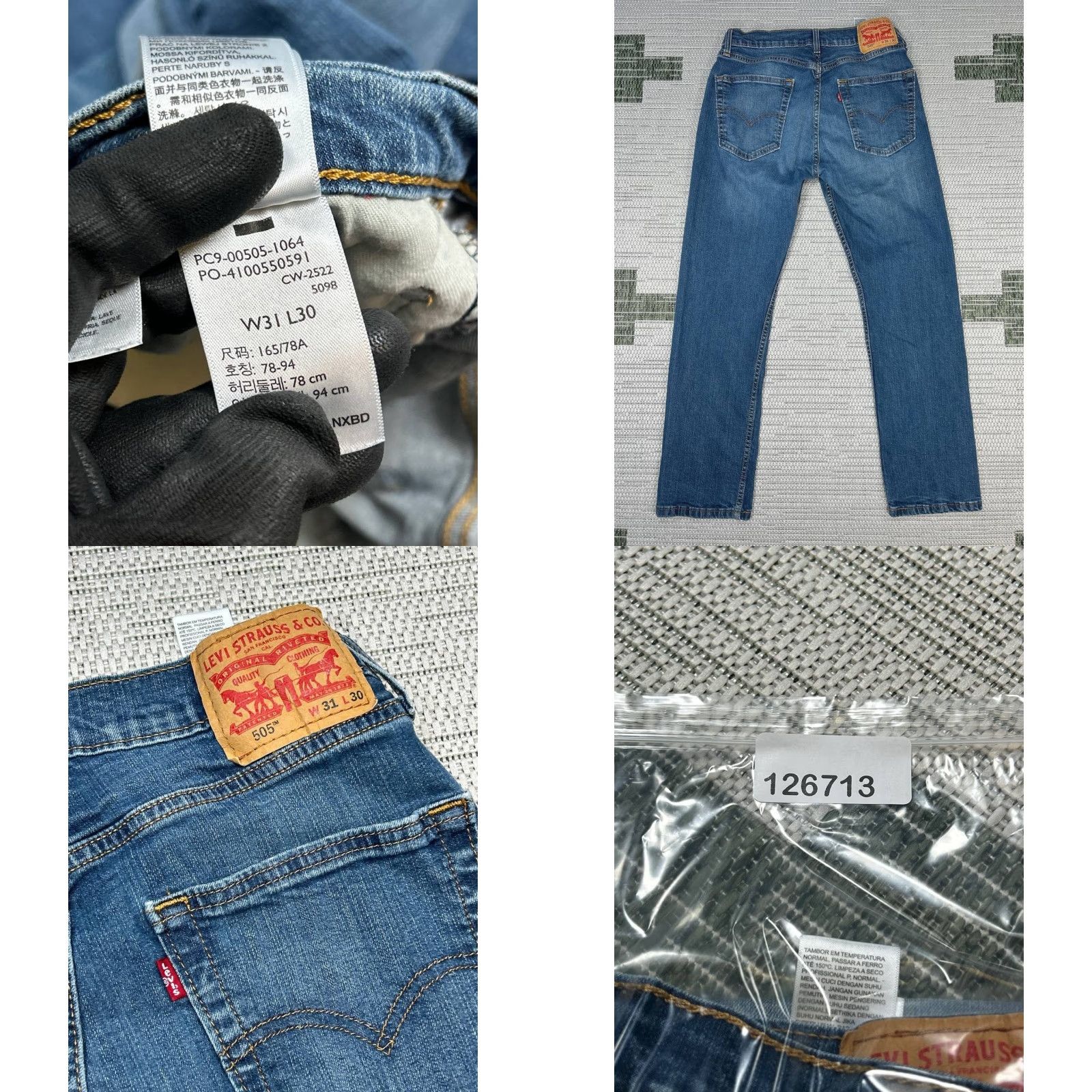 Levi's Levi's 505 Jeans Mens 31 Medium Wash Denim Regular Fit Straight 31x27 Blue Levi's Denim Jeans 505 Straight Mens 90s (?) Size US 31 - 8 Thumbnail
