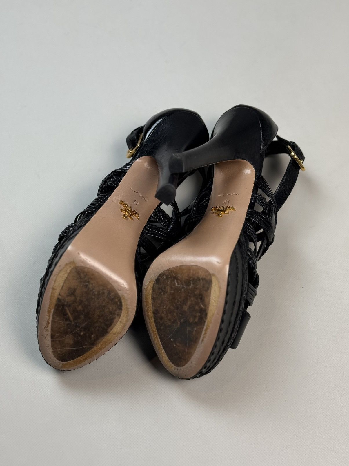 Prada Prada Ladies Black Leather Strappy Heels Shoes Size 41 Size US 10 / IT 40 - 18 Thumbnail