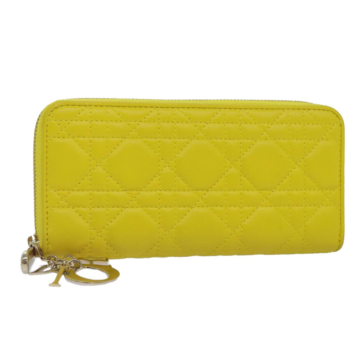Dior Cannage Lady Yellow Leather Wallet (Pre-Owned) Size ONE SIZE - 1 Thumbnail