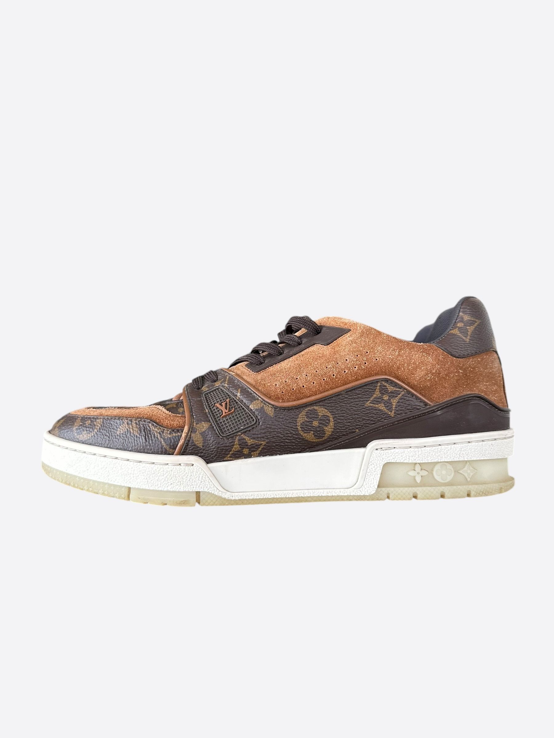 Louis Vuitton Louis Vuitton Brown Suede Monogram Trainers Size US 7 / EU 40 - 3 Thumbnail