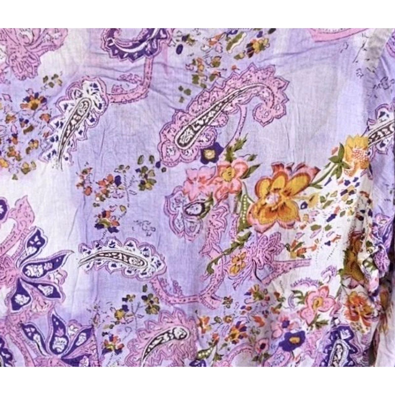 Vintage A.M.I Purple Blouse Paisley Feminine Medium Whimsical Fairy Tale Size L / US 10 / IT 46 - 5 Thumbnail