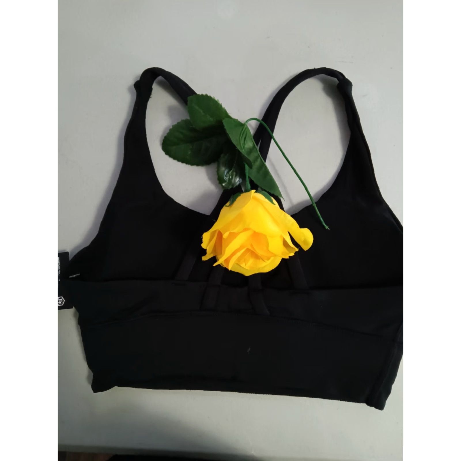 Avia VINTAGE Avia High Sports Bra Women's XS Black Crossback Moisture Wicking Sports Bra 0-2 Size ONE SIZE - 2 Thumbnail