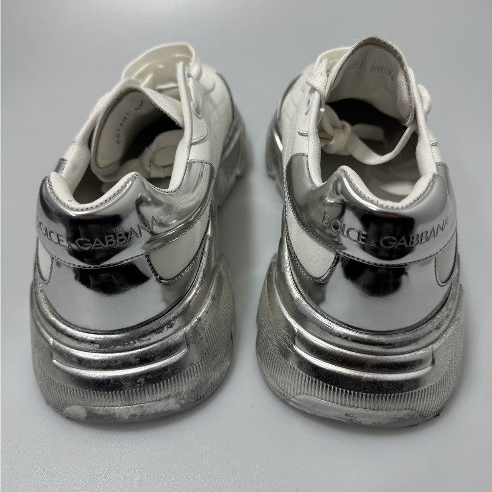 Dolce & Gabbana DOLCE & GABBANA Sneakers White Silver Leather Daymaster Size Size US 10 / EU 43 - 3 Thumbnail