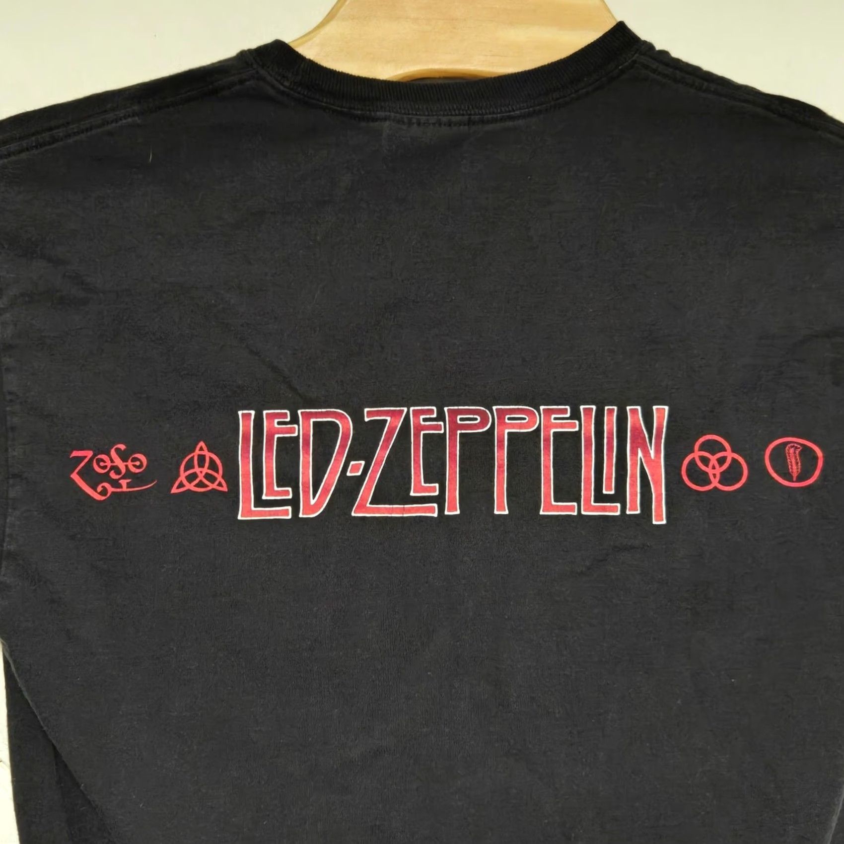 Hanes VINTAGE Led Zeppelin ZOSO Swan Song Black Album Band T Shirt Mens Medium Black Hanes M Shirt Size US M / EU 48-50 / 2 - 7 Thumbnail