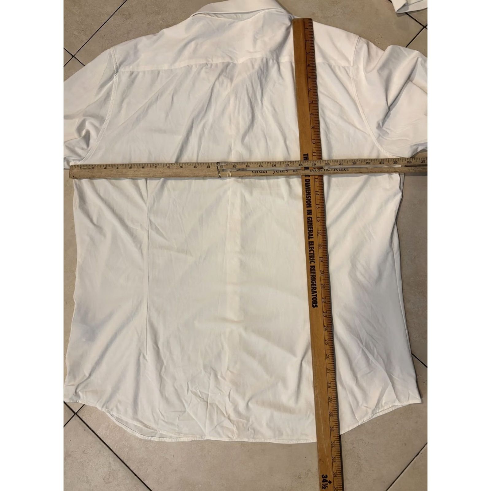 Maceoo Maceoo Black Label Shirt Mens 3XL White Long Sleeve Button Front Dress Collared Size 48R - 6 Thumbnail