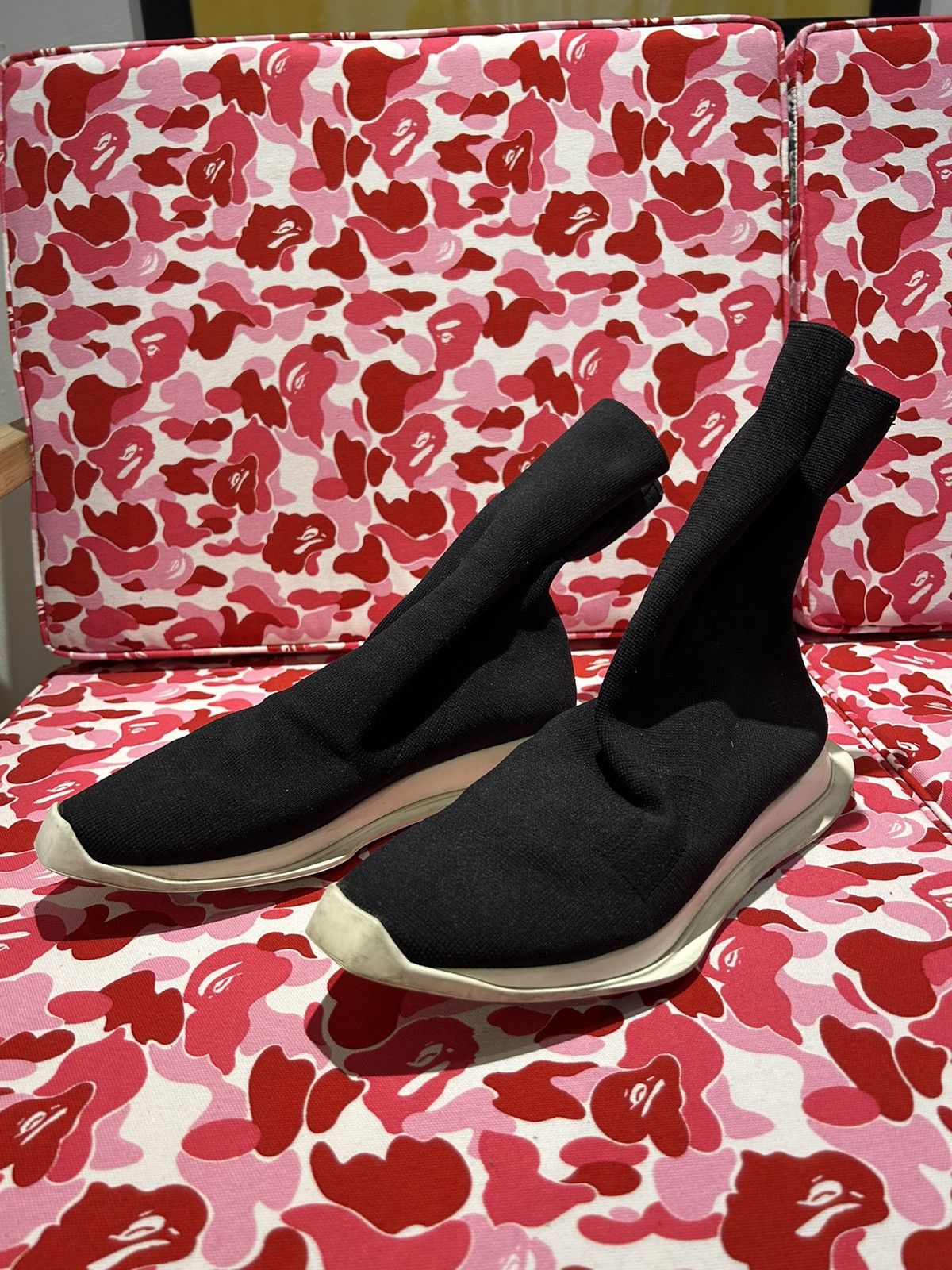 image of Rick Owens x Rick Owens Drkshdw Sock Sneaker in Black, Men's (Size 9)