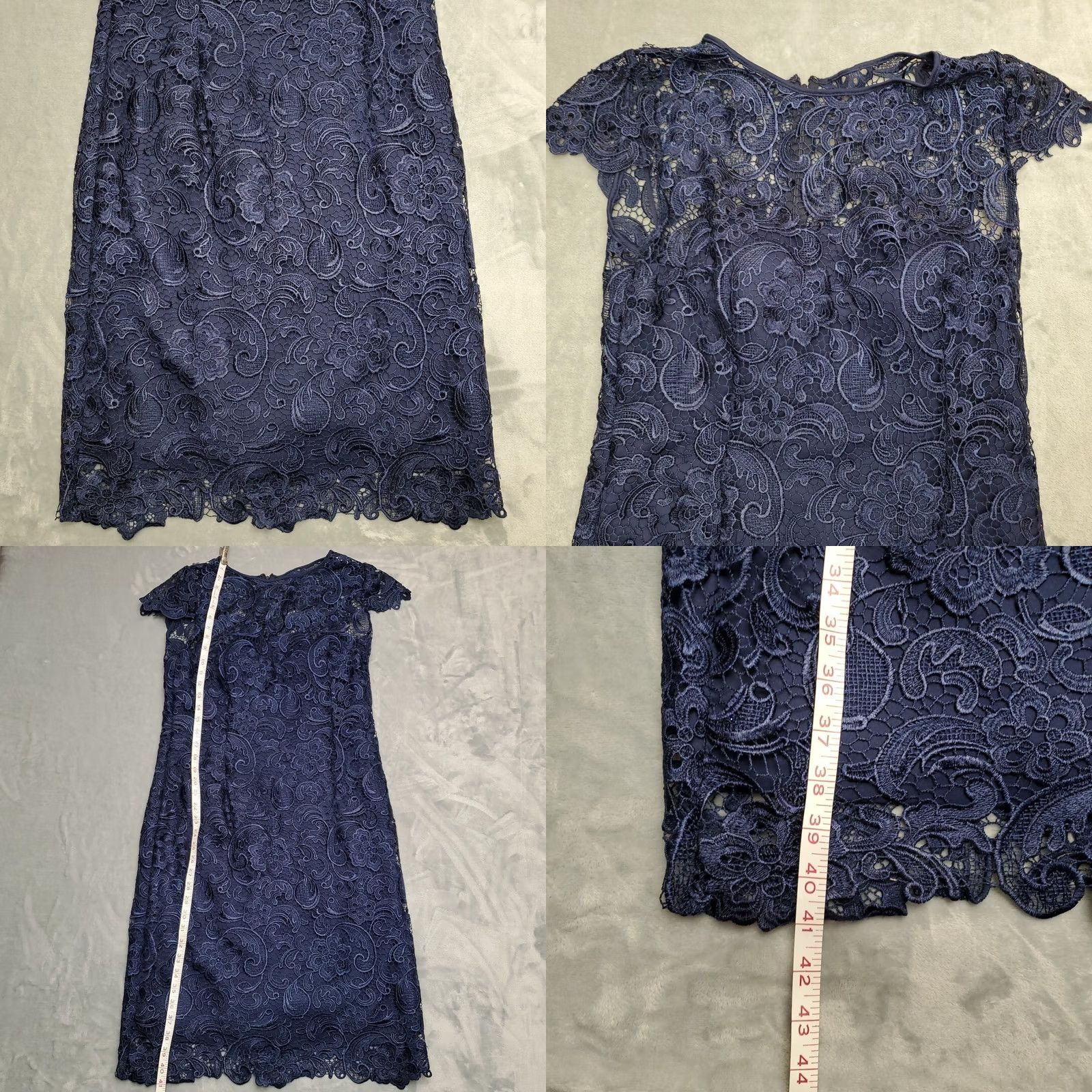 Vintage Floral Crocheted Dress Womens L Blue Lace Overlay Whimsigoth Witchy Y2K Retro Dress Size L / US 10 / IT 46 - 8 Thumbnail