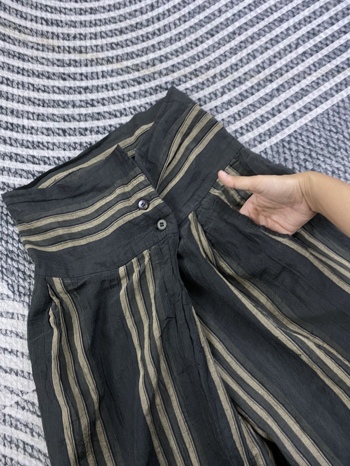 Issey Miyake 🔥RARE 70s Vintage Issey Miyake Striped Hakama Pants Size US 28 / EU 44 - 10 Thumbnail