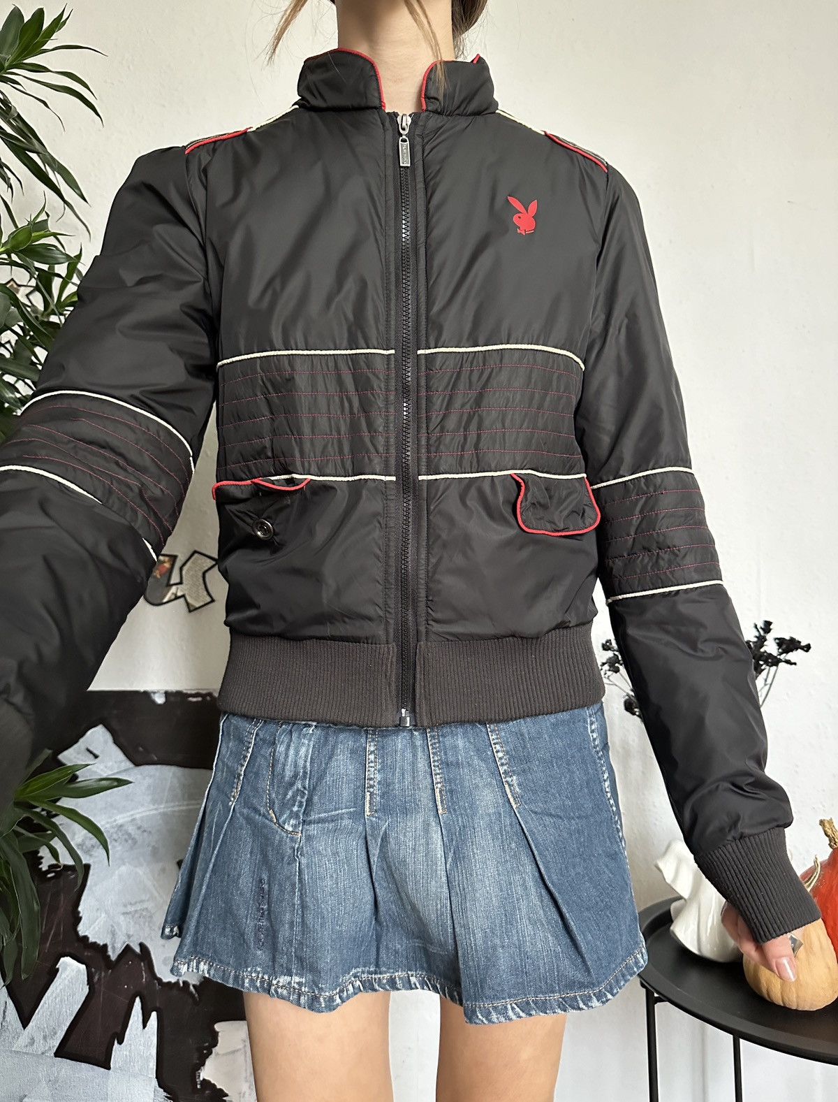 Playboy × Vintage Vintage Playboy 90s Women’s Zip Moto Biker Jacket y2k Size L / US 10 / IT 46 - 5 Thumbnail