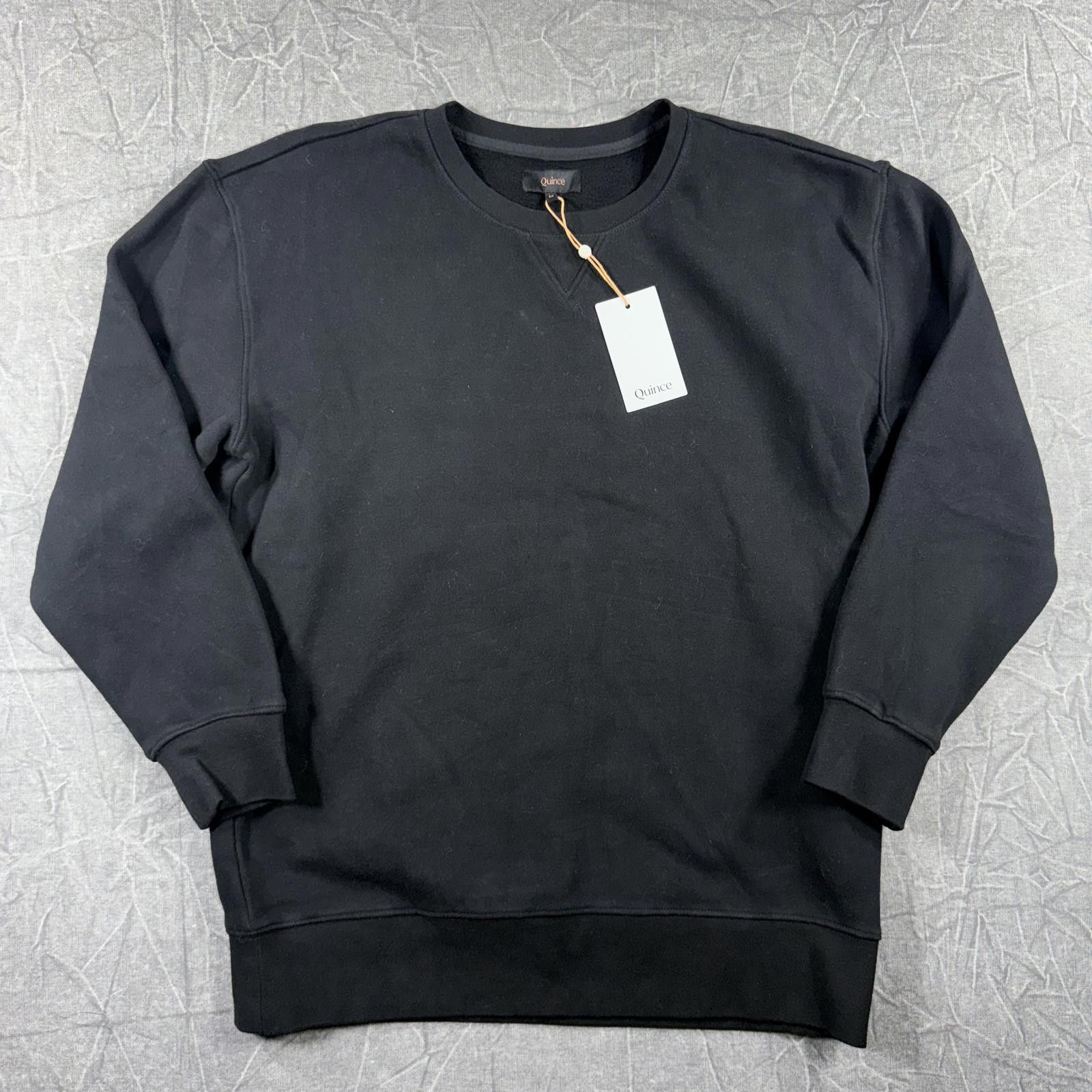 Quince Quince Sweater Unisex M Black NWT Organic Cotton Crew Neck Size US M / EU 48-50 / 2 - 1 Thumbnail