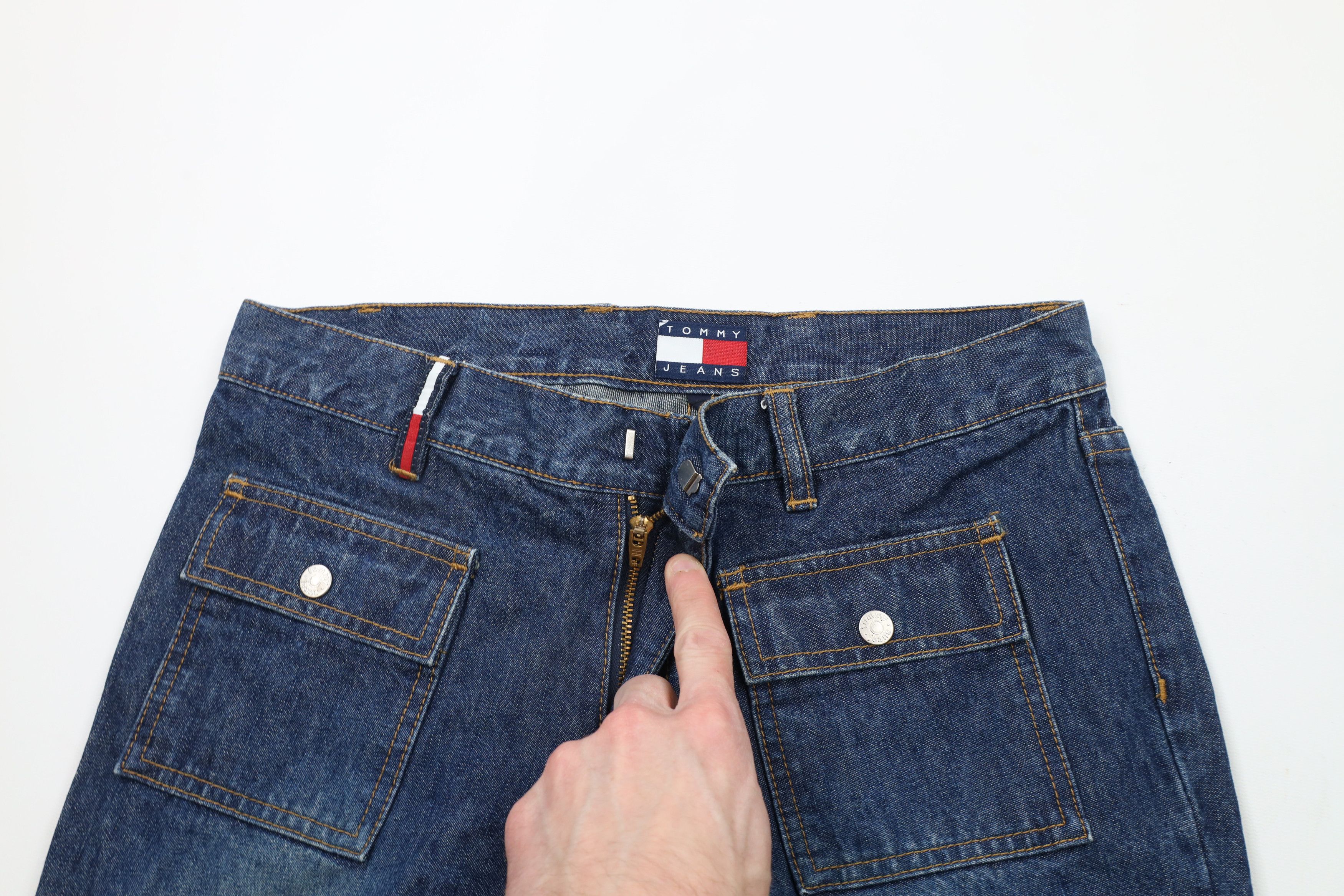 Tommy Hilfiger × Vintage Vintage Y2K 2002 Tommy Hilfiger Wide Leg Denim Jeans Blue Size 28" / US 6 / IT 42 - 6 Thumbnail