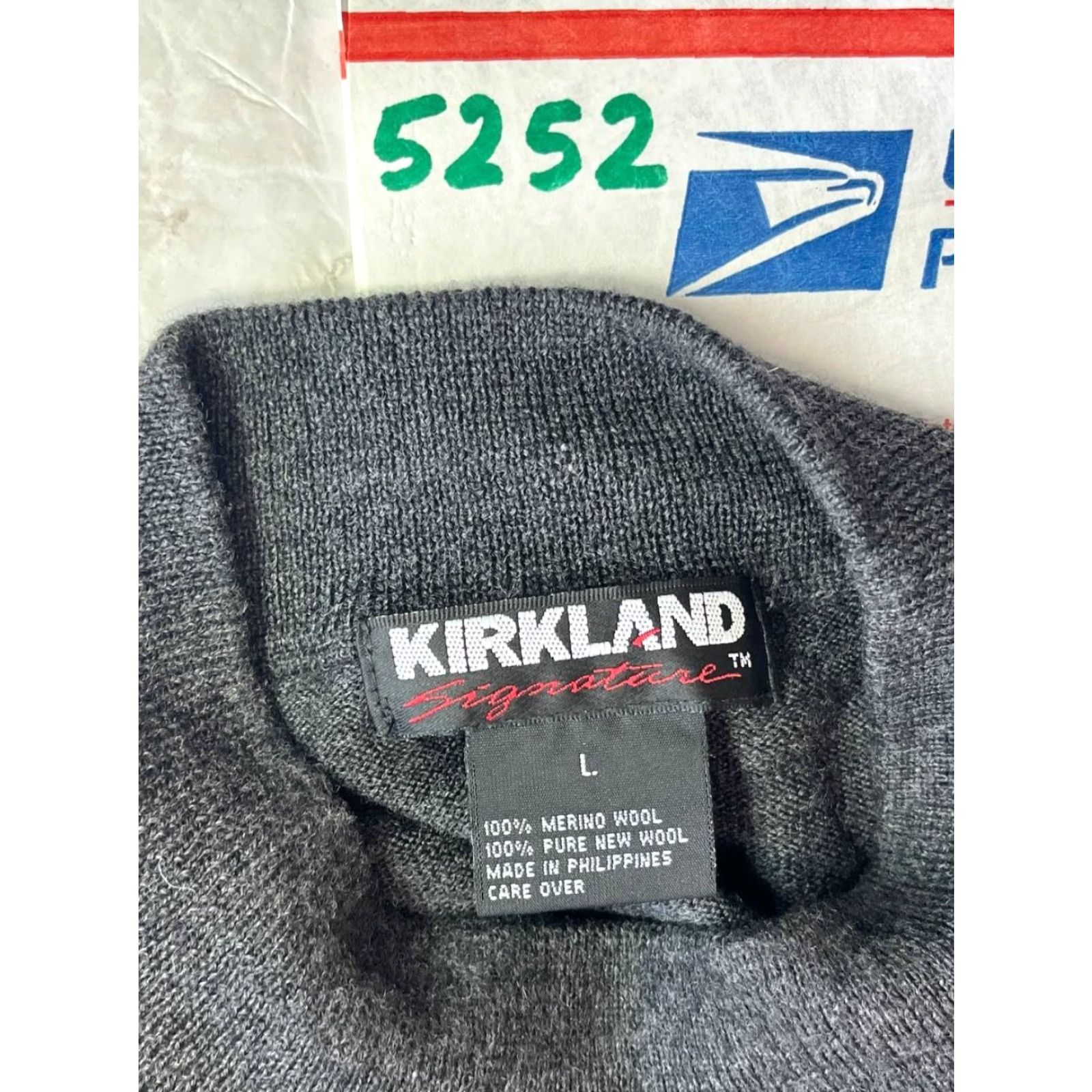 Vintage Kirkland Signature Sweater Shirt Men L Gray Mock Neck 100% Merino Wool Pullover Long Sleeve Regular Size Large Size US L / EU 52-54 / 3 - 7 Thumbnail