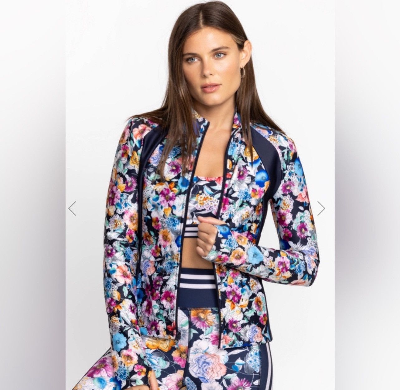 Johnny Was JOHNNY WAS ACTIVE FALL DANCE FITTED ATHLETIC Floral JACKET Size XS / US 0-2 / IT 36-38 - 1 Thumbnail