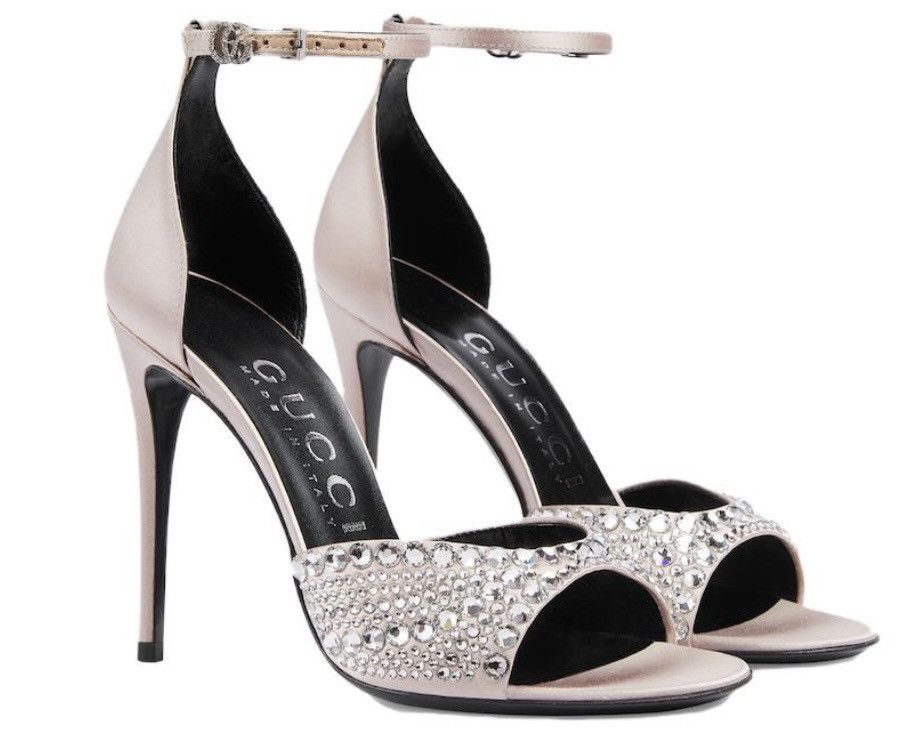 Gucci Gucci GG Crystal Satin Slide Raso Seta Malaga Kid Sandal Size US 9 / IT 39 - 1 Thumbnail