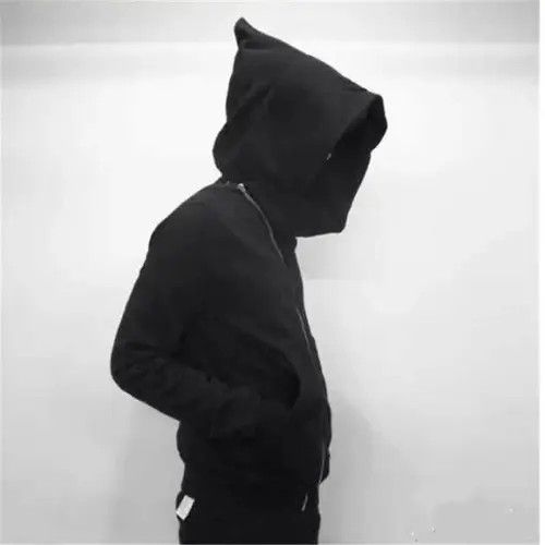 image of Vintage Hoodies Harajuku Sweatshirts Streetwear Gothic Swag Style in Black, Men's (Size Large)