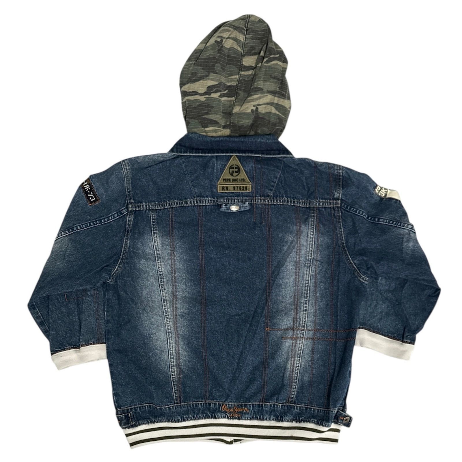Pepe Jeans Vintage Pepe Jeans Army Camo Patchwork Denim Jacket Size XL / US 12-14 / IT 48-50 - 2 Thumbnail