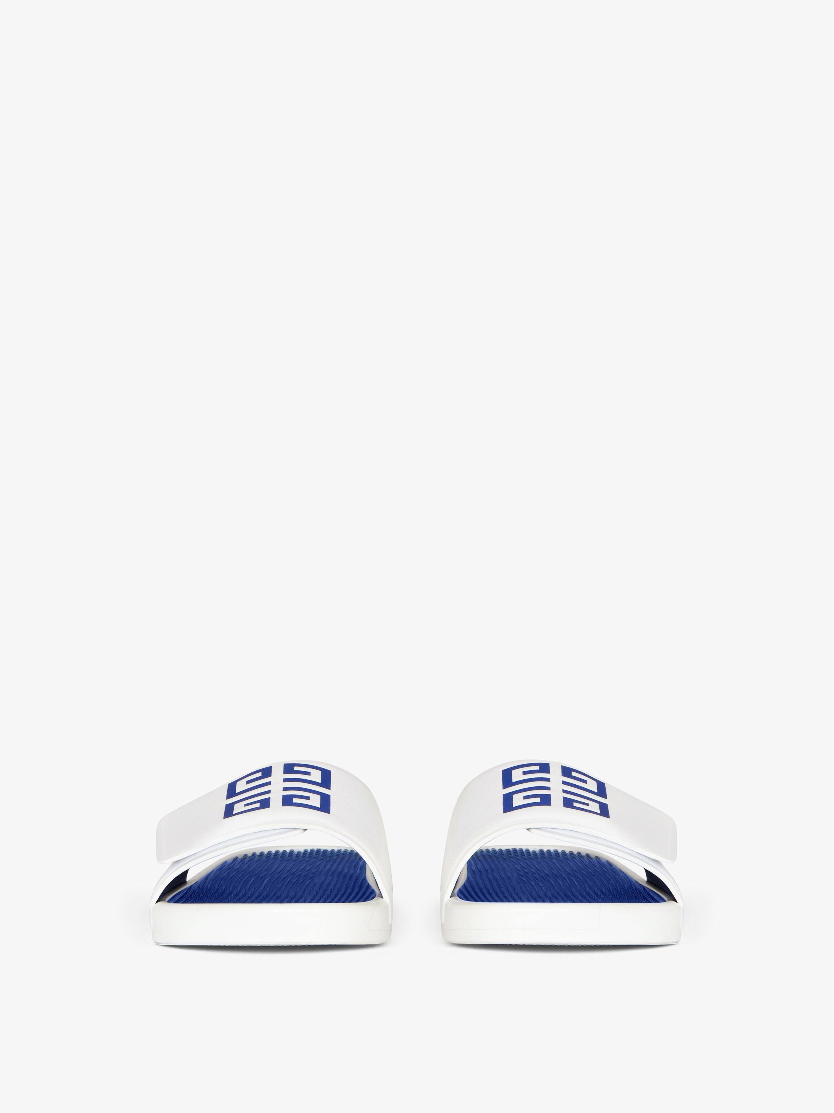 Givenchy o1srvl11e1024 Slide Flat Sandals in White/Blue Size US 8 / EU 41 - 4 Thumbnail