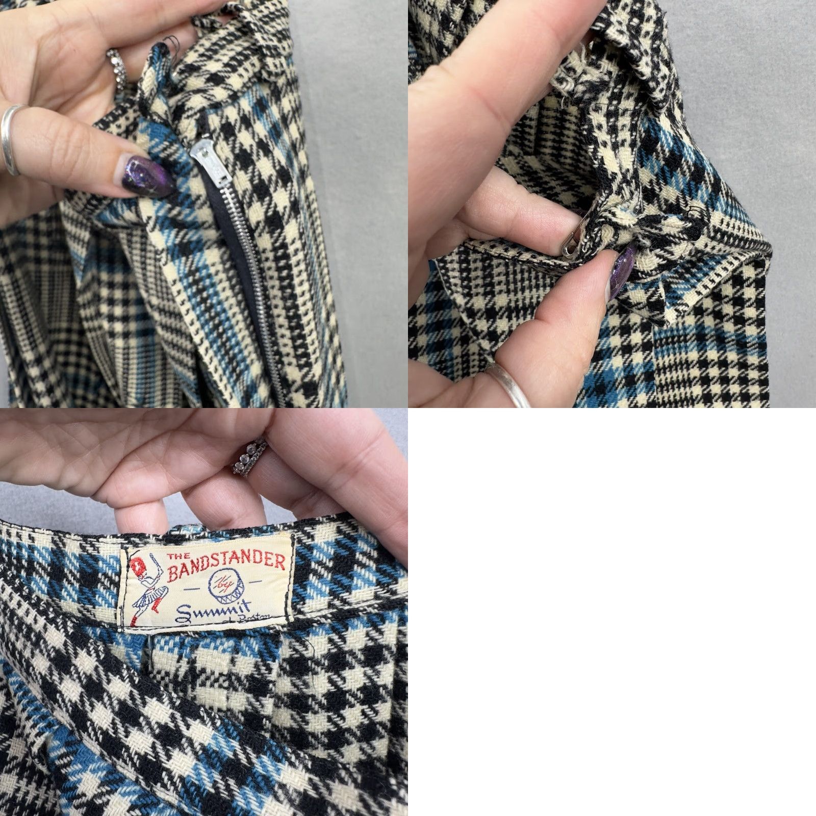 Vintage VINTAGE Bandstander Skirt Women Midi Plaid Wool Flannel Pleated A-Line READ Bandstander Skirt Small Black Retro Hipster Dark Academia 90s Size 28" / US 6 / IT 42 - 9 Thumbnail