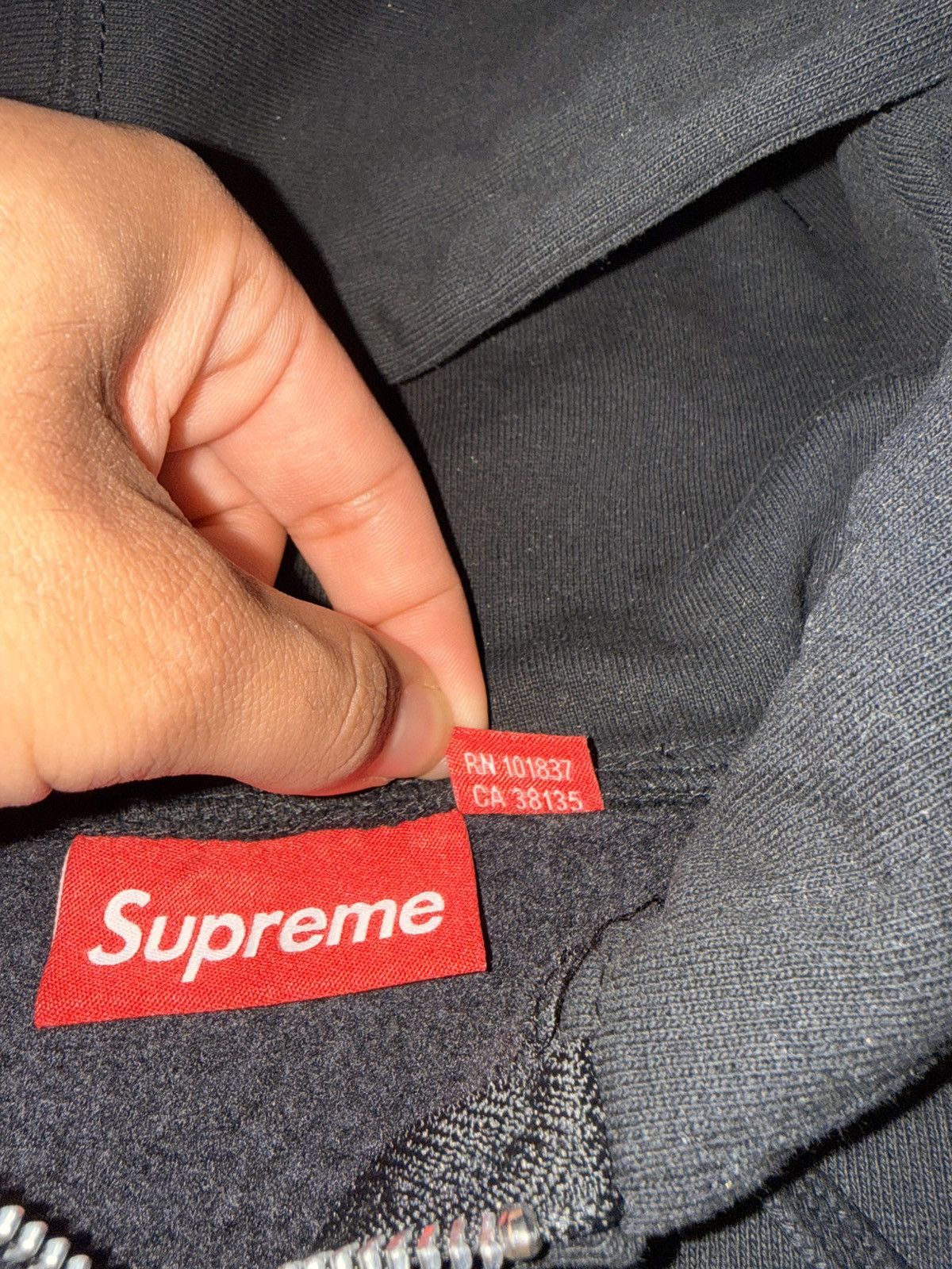 Supreme SUPREME (SS25) black applique zip up Size US M / EU 48-50 / 2 - 5 Thumbnail