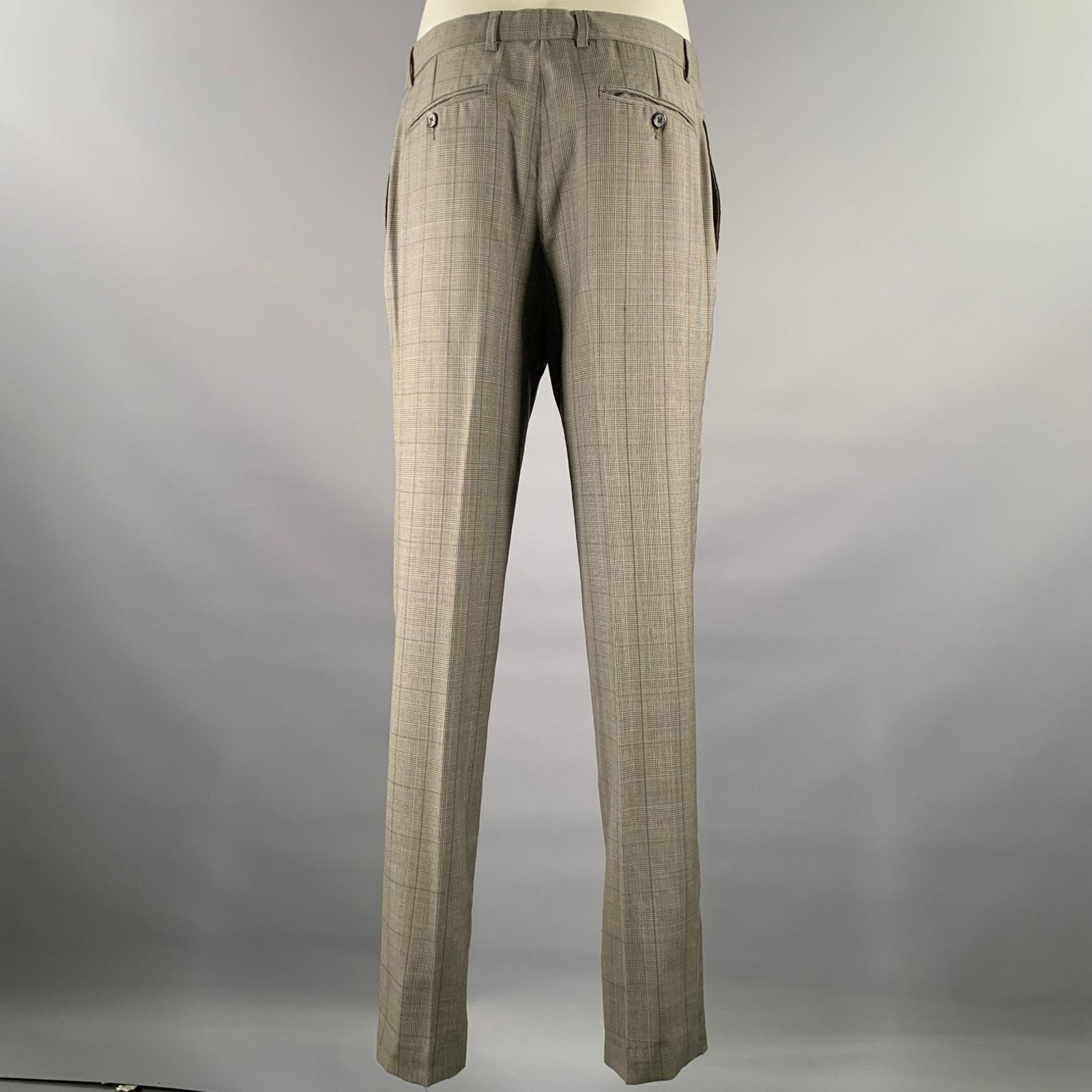 Ermenegildo Zegna ERMENEGILDO ZEGNA Size 42 Grey Glenn Plaid Wool Blend Suit Size 42L - 6 Thumbnail