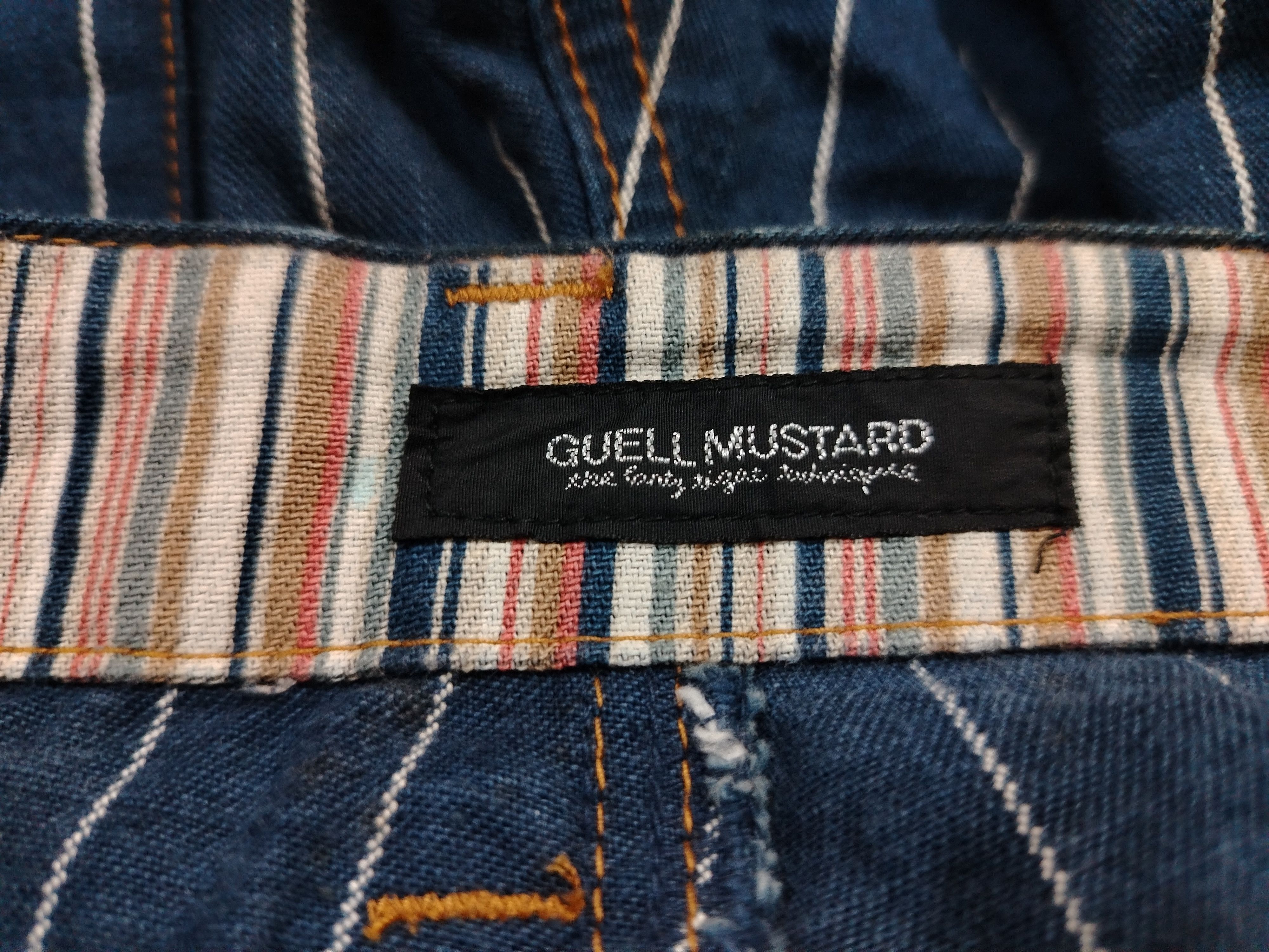 Japanese Brand Guell Mustard pinstripe denim Size US 33 - 7 Thumbnail