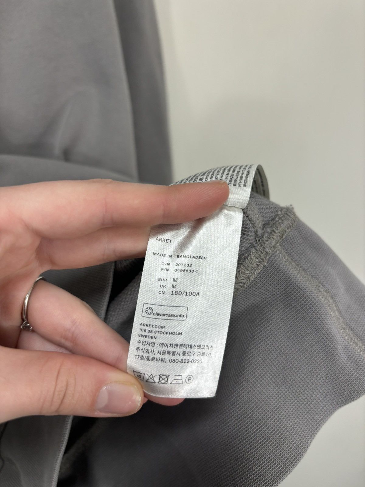 Arket Arket Men’s Grey Classic 2024 Cotton Pullover Sweatshirt Size US M / EU 48-50 / 2 - 9 Thumbnail