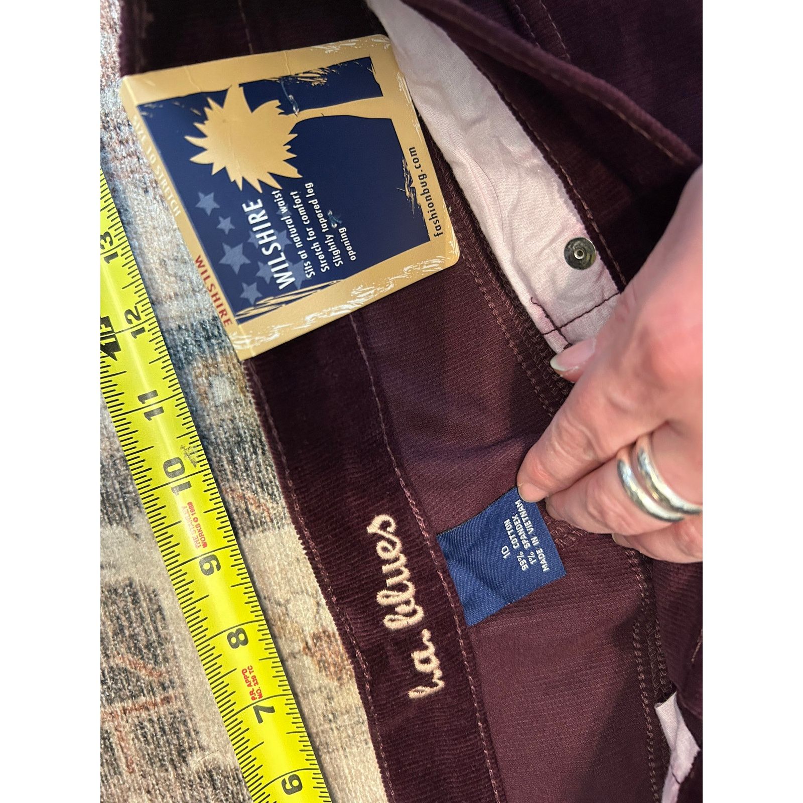 All Blues Fashion Bug, L.A. Blue NWT Purple Corduroy Pants, Sz 10 Size 32" / US 10 / IT 46 - 4 Thumbnail