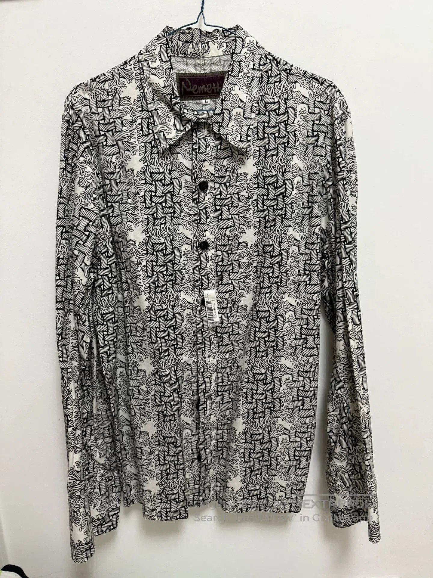 Christopher Nemeth Nemeth Black White Pattern Long. Size US L / EU 52-54 / 3 - 1 Thumbnail