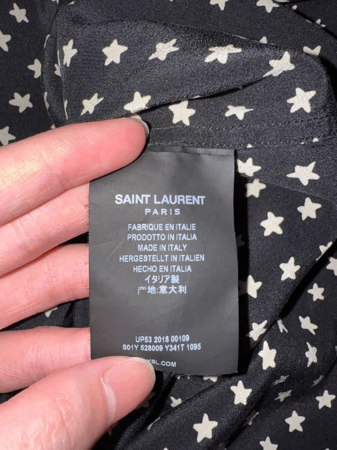 Saint Laurent Paris Sz 37 Saint Laurent Paris 18W Star Pattern Shirt-2508 Size US S / EU 44-46 / 1 - 6 Thumbnail