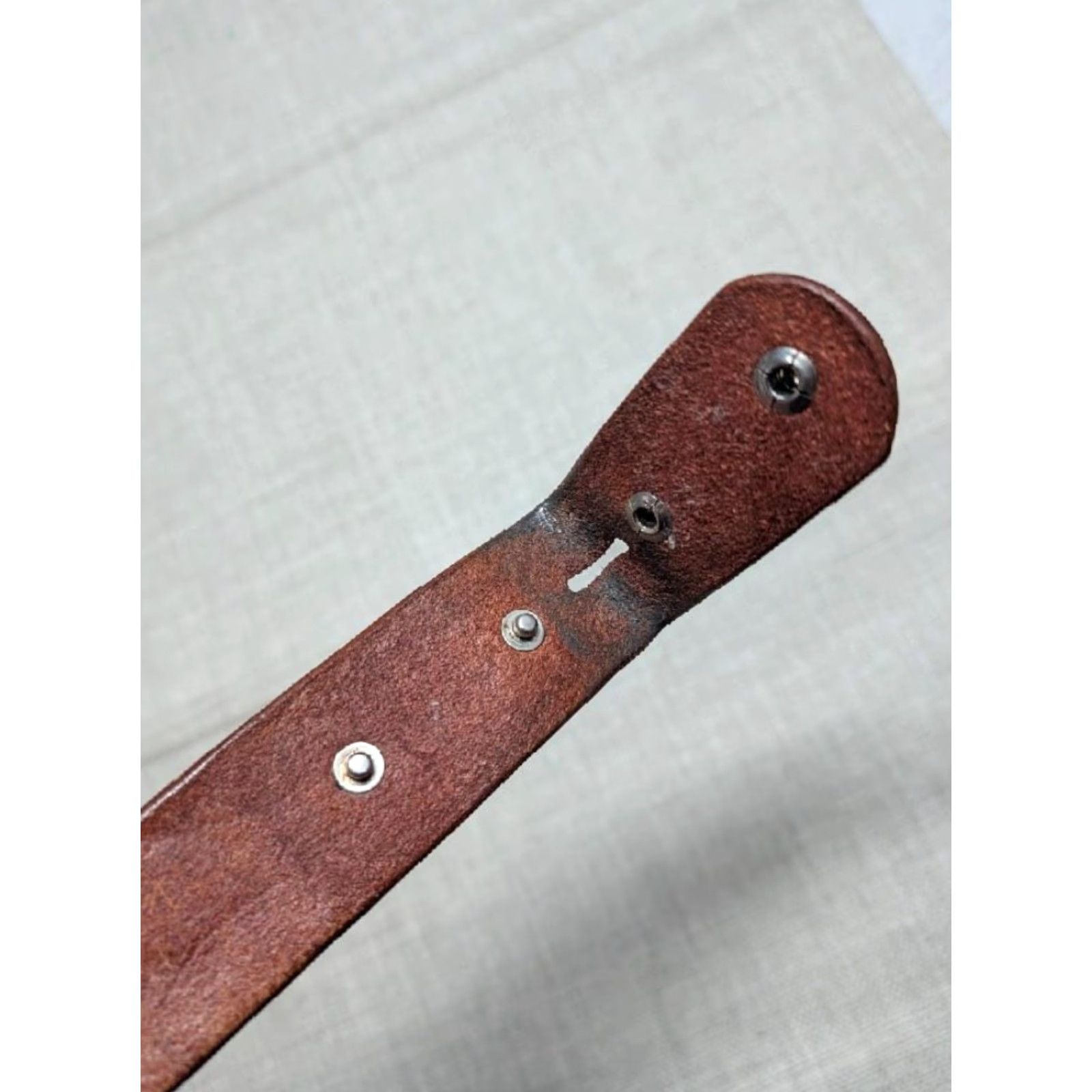 Vintage VINTAGE western belt leather Bald Eagle buckle handcrafted 38 Men Brown leather Western Belt 38 Mens Size 38 - 6 Thumbnail